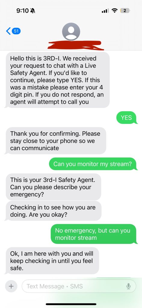 3rd-i safety app late-night walk in Miami